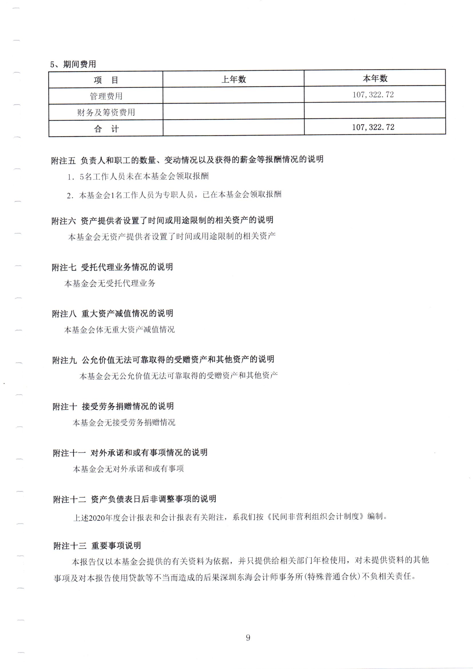 深圳市中润大平慈善基金会2020年审计报告(图11)