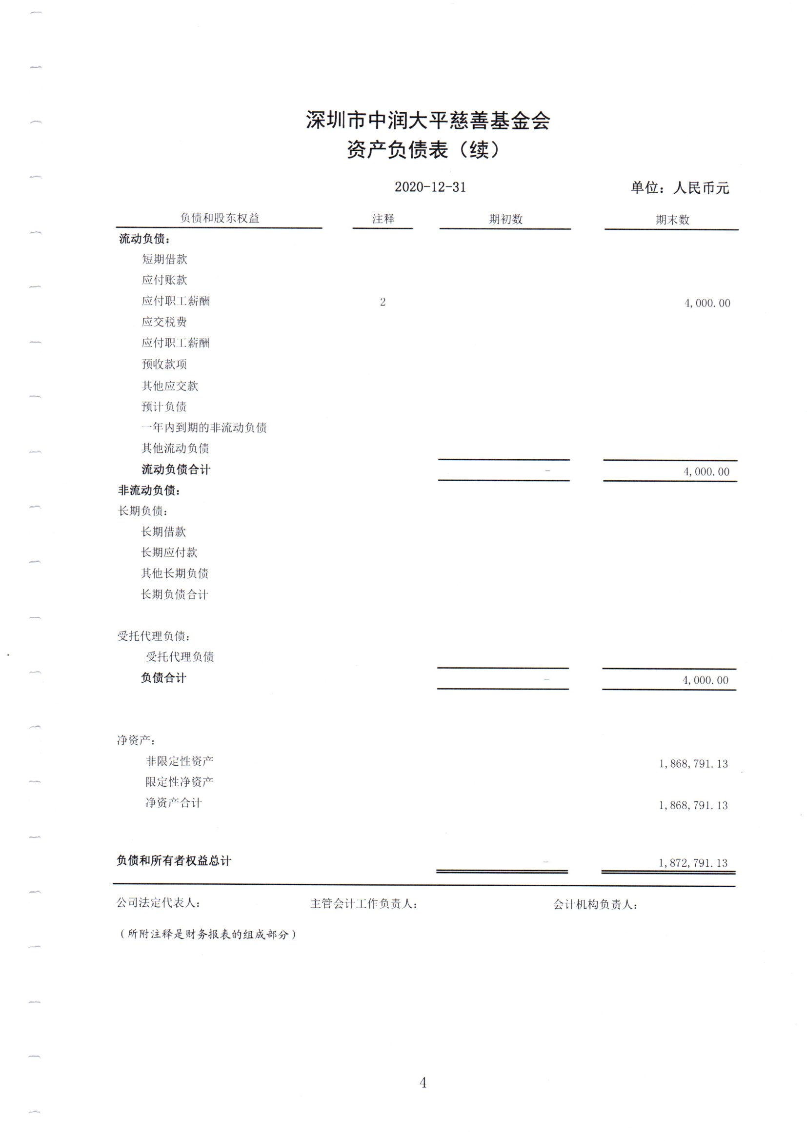 深圳市中润大平慈善基金会2020年审计报告(图6)