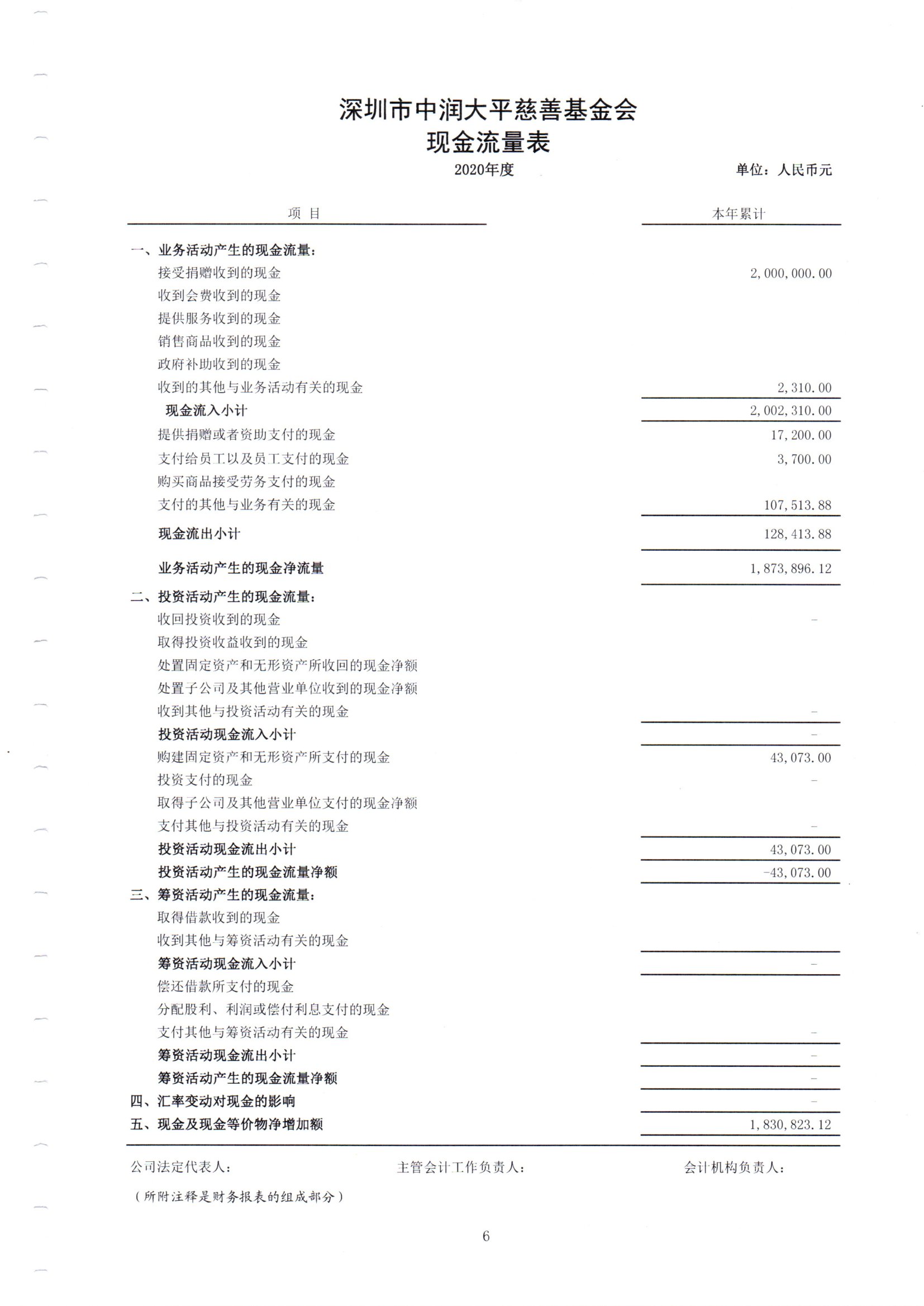 深圳市中润大平慈善基金会2020年审计报告(图8)