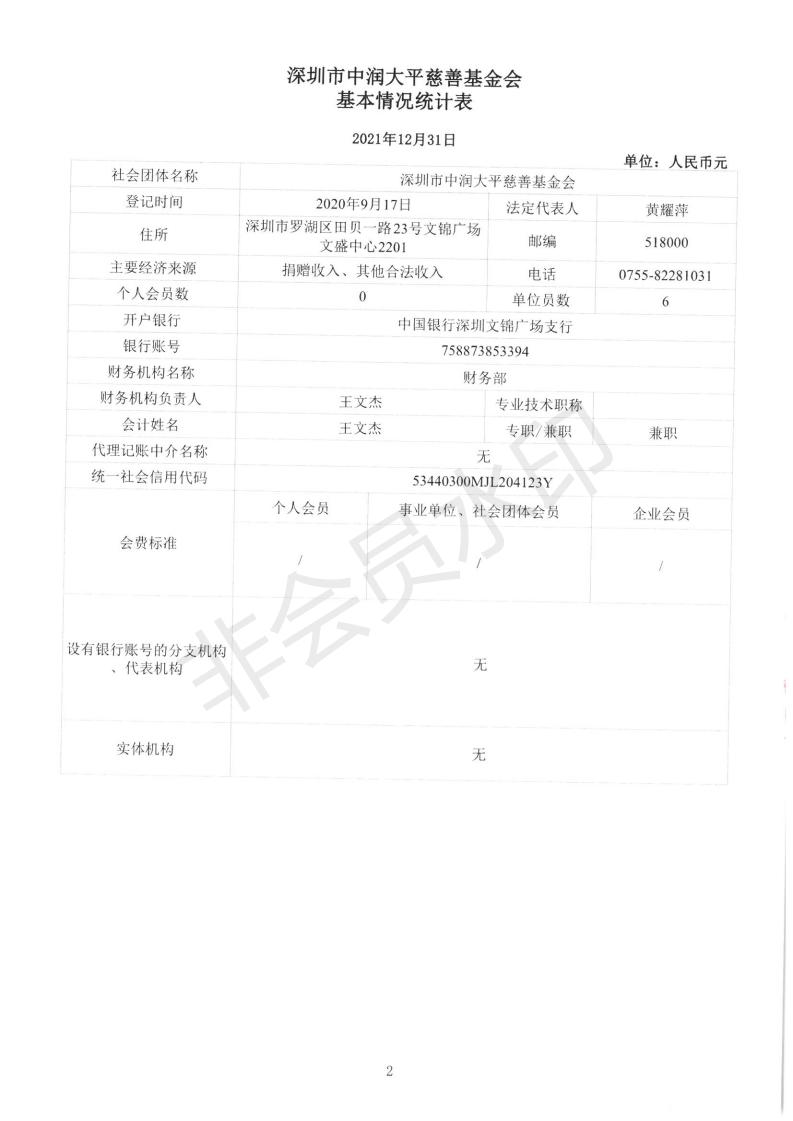 深圳市中润大平慈善基金会2021年度审计报告(图4)